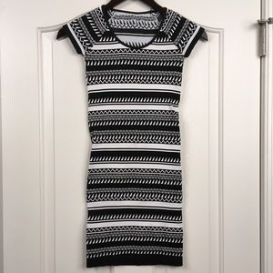 Bebe Black and White Bodycon Dress